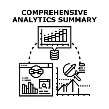 Comprehensive data analytics summary and business optimization Illustrazione stock