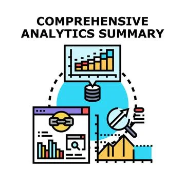 Comprehensive data analytics summary and business optimization Stock Illustration