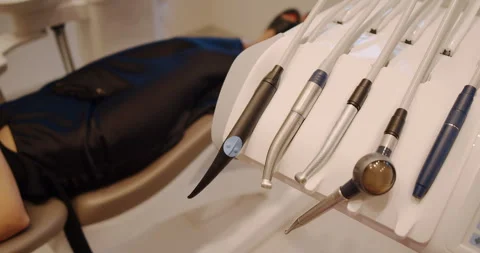 Comprehensive Dental Examination Using Modern Tools and Equipment in a Clinic Video stock 318441897