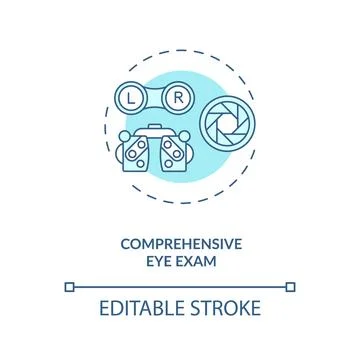 Comprehensive eye exam concept icon Stock Illustration