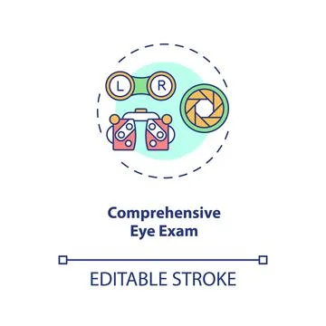 Comprehensive eye exam concept icon Illustrazione stock