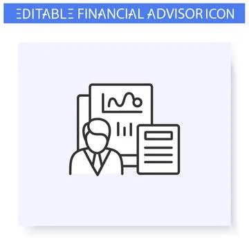 Comprehensive financial plan line icon. Editable Illustrazione stock