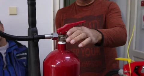 A comprehensive fire extinguisher training course Stock Footage 328416635