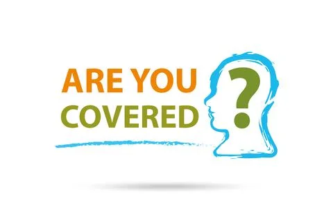 Comprehensive insurance concept with question Illustrazione stock