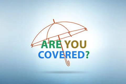 Comprehensive insurance concept with question Illustrazione stock