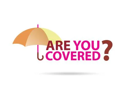 Comprehensive insurance concept with question Illustrazione stock