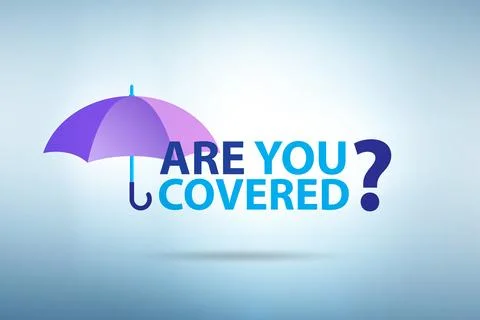 Comprehensive insurance concept with question Illustrazione stock