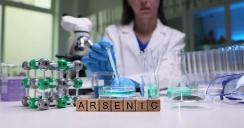 Comprehensive Laboratory Research on Arsenic Emphasizing Chemistry and Safety Stock Footage 308871579