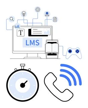 Comprehensive Learning Management System Tools Integrated with Educational .. Stock Illustration