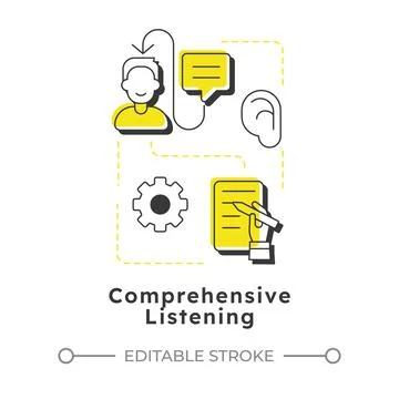 Comprehensive listening modern linear concept icon Illustrazione stock