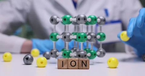 This is a comprehensive model of ions and their intricate structure within a Stock-Footage 312951396