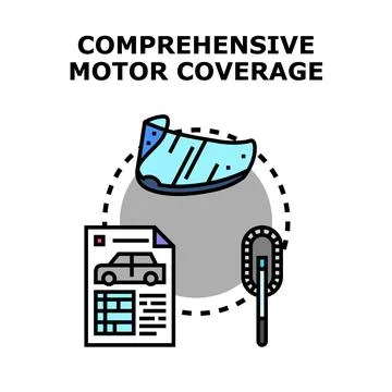 Comprehensive motor coverage vehicle protection policy concept Stock Illustration