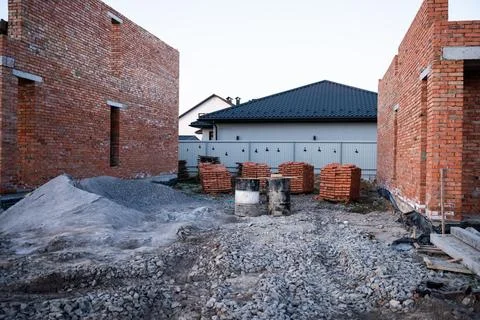 Comprehensive process of building a modern two-story residential house Фото