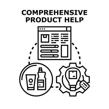 Comprehensive product help providing customer support service 스톡 일러스트