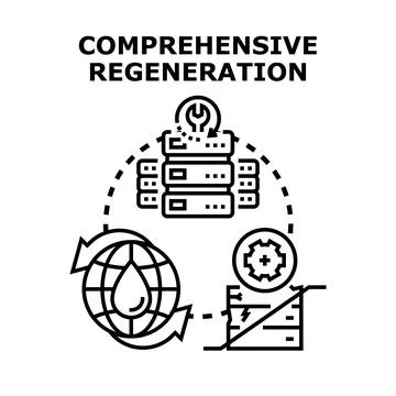 Comprehensive regeneration process for system upgrade and renewal Stock Illustration