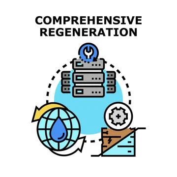 Comprehensive regeneration process for system upgrade and renewal Stock Illustration