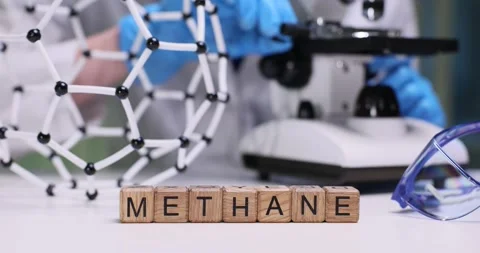 Comprehensive Scientific Study Focusing on Methane and Its Molecular Structures Stock Footage 312179320
