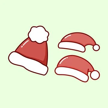 A comprehensive set of Christmas icons including Santa hats Stock Illustration