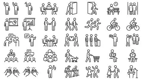 Comprehensive set of vector human activity with comprehensive collection fifty Illustration