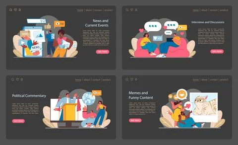 Comprehensive Social Media Content set. Timely news updates イラスト素材