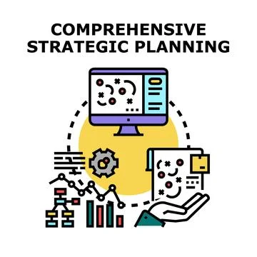 Comprehensive strategic planning developing business strategy concept Stock-Illustration