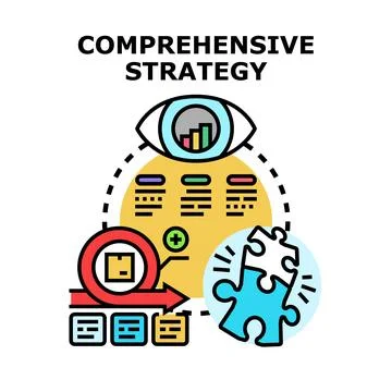 Comprehensive strategy developing business solution concept Stock Illustration