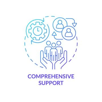 Comprehensive support blue gradient concept icon Illustrazione stock