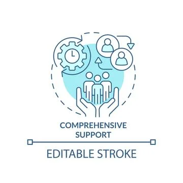 Comprehensive support turquoise concept icon Illustrazione stock