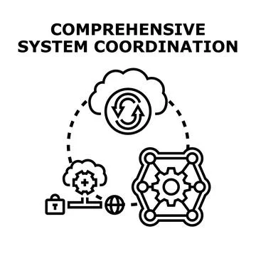 Comprehensive system coordination with cyber security and cloud technology イラスト素材