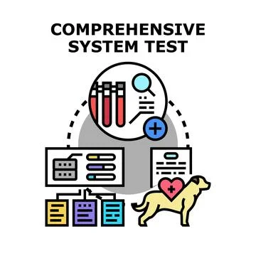Comprehensive system test for pet health diagnosis 库存插图