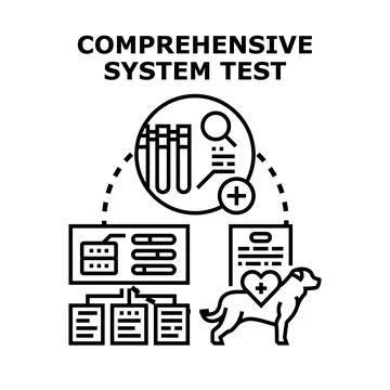Comprehensive system test for pet health diagnosis Stock Illustration