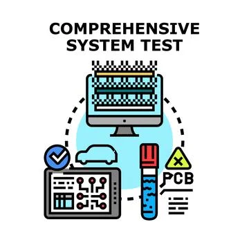 Comprehensive system testing for automotive and electronic devices イラスト素材