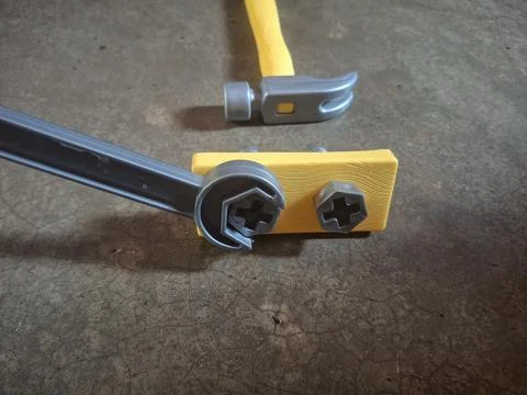 Comprehensive tool kit includes screwdriver, clamp, hammer, and more, Stock Photos