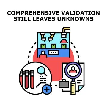 Comprehensive validation leaving unknown elements and factors Stock Illustration