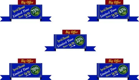 Comprehensive vector set of discount labels and promotional tags for e-commerce Stock Illustration