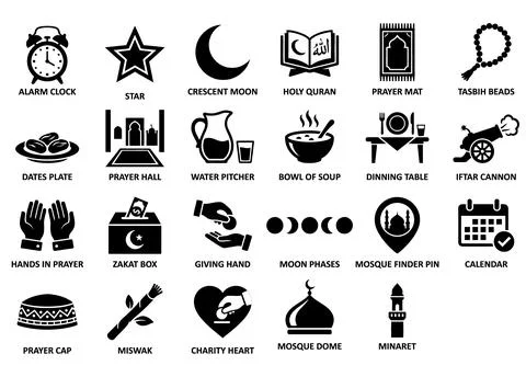 A comprehensive vector set of Ramadan and Islamic religion icons for digita.. Stock Illustration