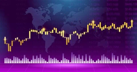 A Comprehensive Visualization of Trends in Global Stock Market Dynamics and.. Stock Illustration