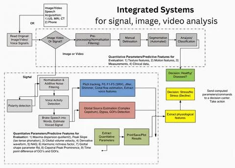 Comprehensive Workflow of Integrated Systems for Signal, Image, and Video A.. Stock Photos