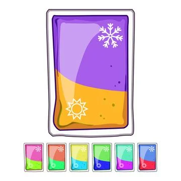 Compress reusable hot cold gel pack cartoon vector graphic Stock Illustration