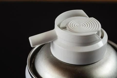 Compressed Air Can Nozzle Close-Up Stock Photos