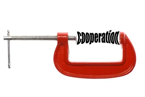 Compressed cooperation concept Stock Photos