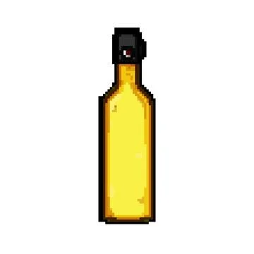 Compressed diving cylinder pixel art vector illustration Stock Illustration