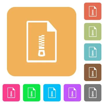 Compressed document rounded square flat icons 스톡 일러스트
