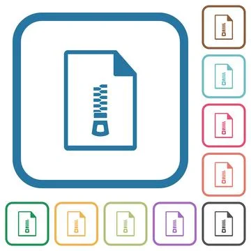Compressed document simple icons Illustrazione stock