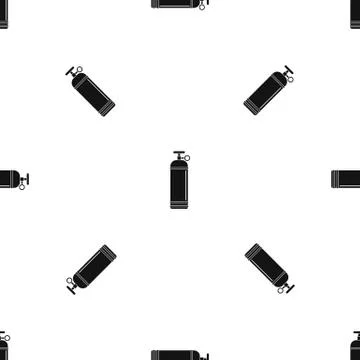 Compressed gas container pattern seamless black Illustrazione stock