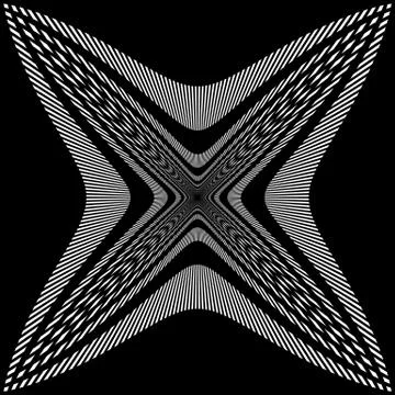Compressed grid of lines. Abstract mesh pattern. Illustrazione stock