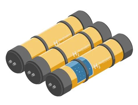 Compressed Hydrogen Storage pack  system Fuel Cell 스톡 일러스트