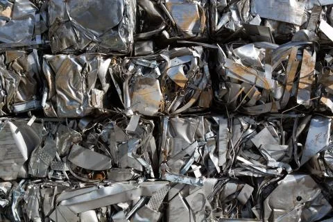 Compressed packages scrap of metal Foto stock