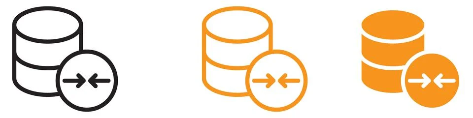 Compressed Shrink Database Icon for Technology and Data Management Graphics.. Stock Illustration