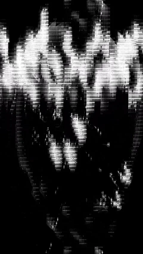 Compressed Signal Distortion Portrait Stock Footage 331084601